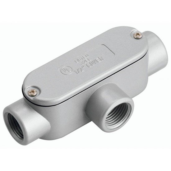 CONDULETE ALUMINIO TIPO T MOD.AMERICANO DE 1.1 2 TAMPA ROSCA BSP PINTURA EPOXI TRAMONTINA