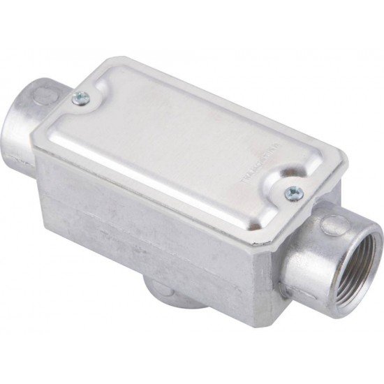 KIT 6 UNI CONDULETE EM ALUMINIO TIPO TB DE 1 TAMPA ESTAMPADA ROSCA BSP SEM PINTURA TRAMONTINA