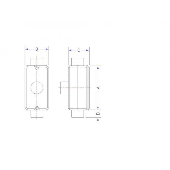 KIT 6 UNI CONDULETE EM ALUMINIO TIPO TB DE 1.1 4 COM TAMPA COM ROSCA BSP SEM PINTURA TRAMONTINA