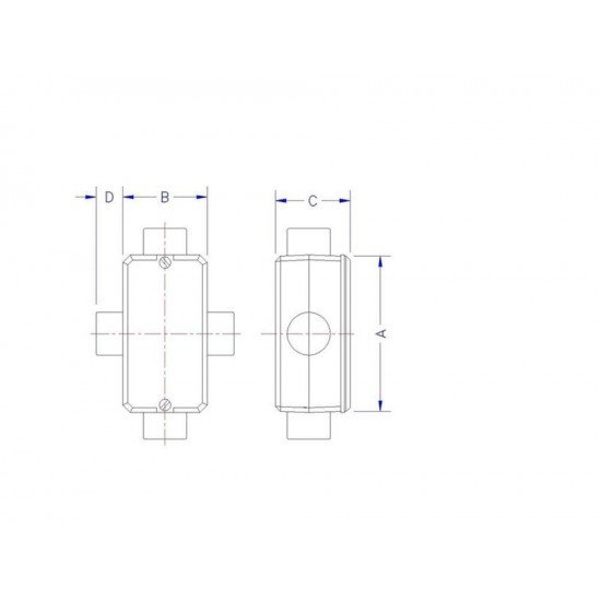 KIT 6 UNI CONDULETE EM ALUMINIO TIPO X DE 3 COM TAMPA COM ROSCA BSP COM PINTURA EPOXI TRAMONTINA