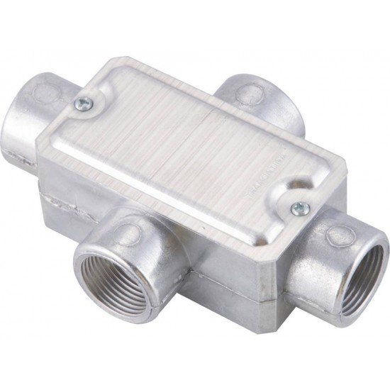 KIT 6 UNI CONDULETE EM ALUMINIO TIPO X DE 3 4 TAMPA ESTAMPADA ROSCA BSP SEM PINTURA TRAMONTINA
