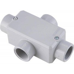 KIT 6 UNI CONDULETE EM ALUMINIO TIPO X DE 2.1 2 COM TAMPA COM ROSCA NPT COM PINTURA EPOXI TRAMONTINA