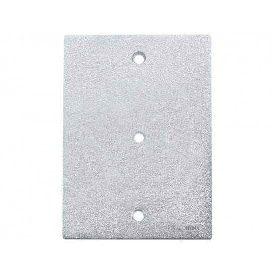 KIT 6 UNI TAMPA 4X2 EM ALUMINIO COM FURO PASSADOR DE TELEFONE COM PINTURA EPOXI CROMADA TRAMONTINA