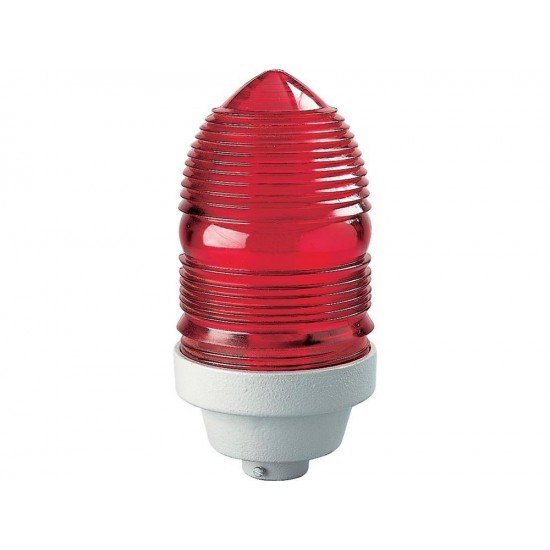 SINALIZADOR SIMPLES 60W VERMELHO COM BASE EM ALUMINIO E GLOBO EM TERMOPLASTICO TRAMONTINA