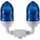SINALIZADOR DUPLO 60W AZUL COM BASE EM ALUMINIO E GLOBO EM TERMOPLASTICO TRAMONTINA