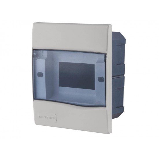 QUADROS DE DISTRIBUICAO EMBUTIR 5 DISJUNTOR DIN TRANSPARENTE TRAMONTINA