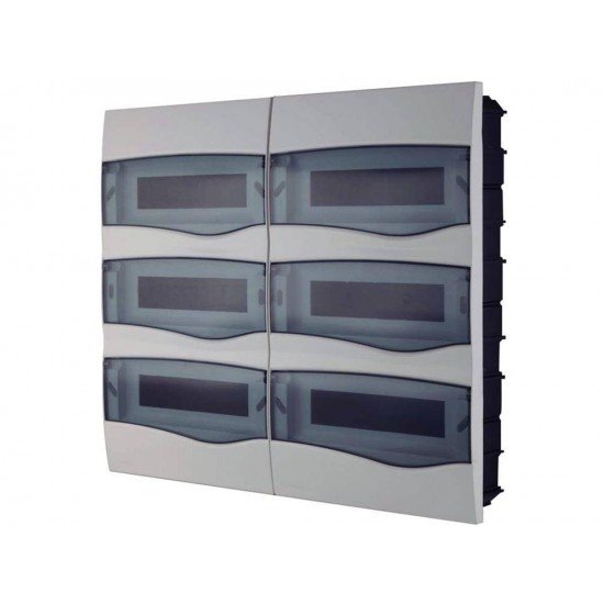 QUADROS DE DISTRIBUICAO EMBUTIR 72 DISJUNTOR DIN TRANSPARENTE TRAMONTINA