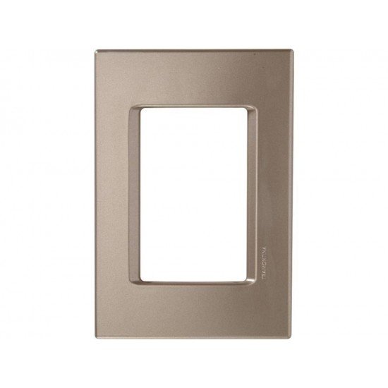 PLACA + SUPORTE 4X2 EM TERMOPLASTICO 3 POSTOS JUNTOS LINHA IZY FLAT OURO VELHO TRAMONTINA
