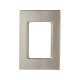 PLACA + SUPORTE 4X2 TERMOPLASTICO 3 POSTOS JUNTOS LINHA IZY FLAT PRATA PEROLA TRAMONTINA