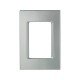 PLACA +SUPORTE 4X2 TERMOPLASTICO 3 POSTOS JUNTOS LINHA IZY FLAT PRATA ALUMINIO TRAMONTINA