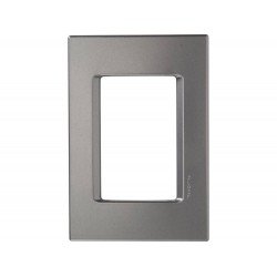 PLACA + SUPORTE 4X2 TERMOPLASTICO 3 POSTOS JUNTOS LINHA IZY FLAT CINZA GRAFITE TRAMONTINA