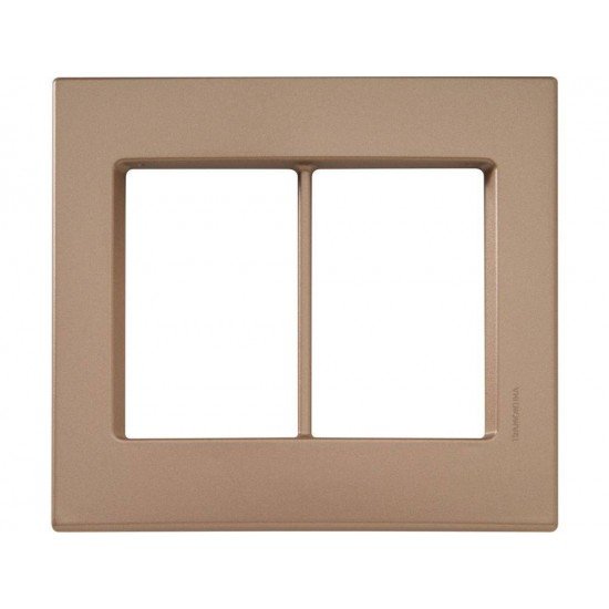 PLACA + SUPORTE 4X4 EM TERMOPLASTICO 6 POSTOS JUNTOS LINHA IZY FLAT OURO VELHO TRAMONTINA