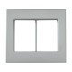 PLACA +SUPORTE 4X4 TERMOPLASTICO 6 POSTOS JUNTOS LINHA IZY FLAT PRATA ALUMINIO TRAMONTINA