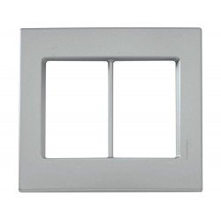 PLACA +SUPORTE 4X4 TERMOPLASTICO 6 POSTOS JUNTOS LINHA IZY FLAT PRATA ALUMINIO TRAMONTINA