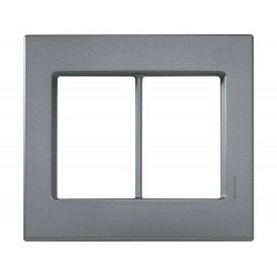 PLACA + SUPORTE 4X4 TERMOPLASTICO 6 POSTOS JUNTOS LINHA IZY FLAT CINZA GRAFITE TRAMONTINA