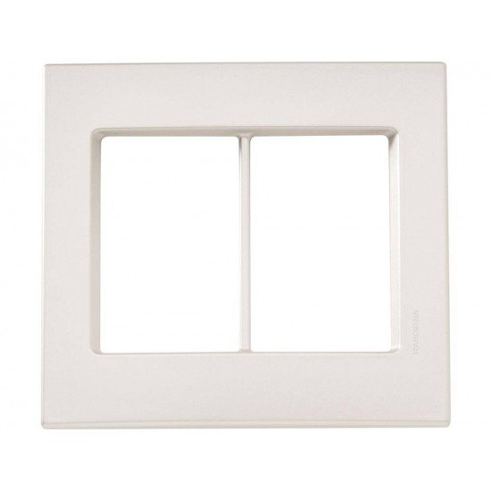 PLACA + SUPORTE 4X4 TERMOPLASTICO 6 POSTOS JUNTOS LINHA IZY FLAT BRANCO PEROLA TRAMONTINA