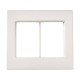 PLACA + SUPORTE 4X4 TERMOPLASTICO 6 POSTOS JUNTOS LINHA IZY FLAT BRANCO PEROLA TRAMONTINA