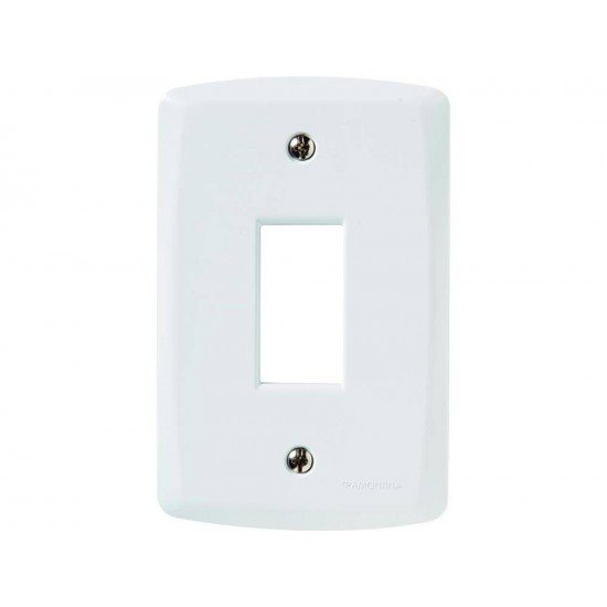 PLACA 4X2 EM TERMOPLASTICO COM 1 POSTO VERTICAL LINHA LUX2 BRANCA TRAMONTINA