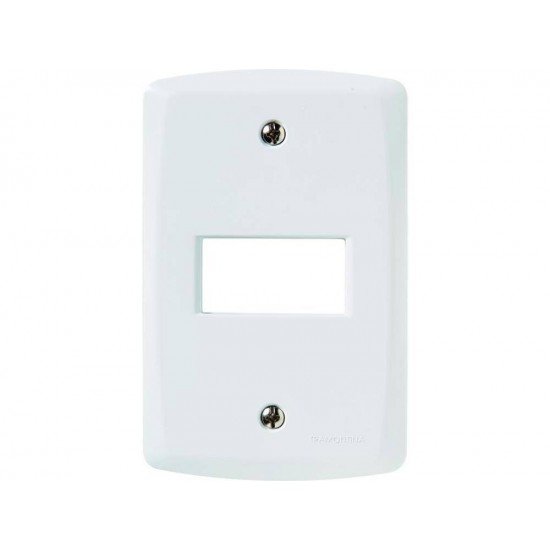 PLACA 4X2 EM TERMOPLASTICO COM 1 POSTO HORIZONTAL LINHA LUX2 BRANCA TRAMONTINA