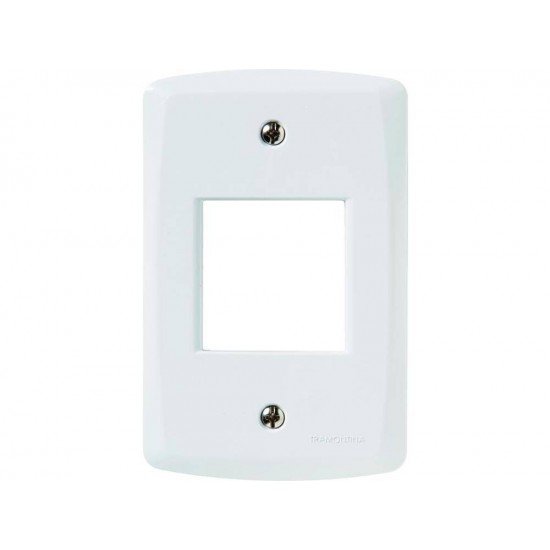 PLACA 4X2 EM TERMOPLASTICO COM 2 POSTOS JUNTOS LINHA LUX2 BRANCA TRAMONTINA
