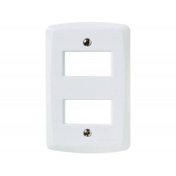 PLACA 4X2 EM TERMOPLASTICO COM 2 POSTOS AFASTADOS LINHA LUX2 BRANCA TRAMONTINA