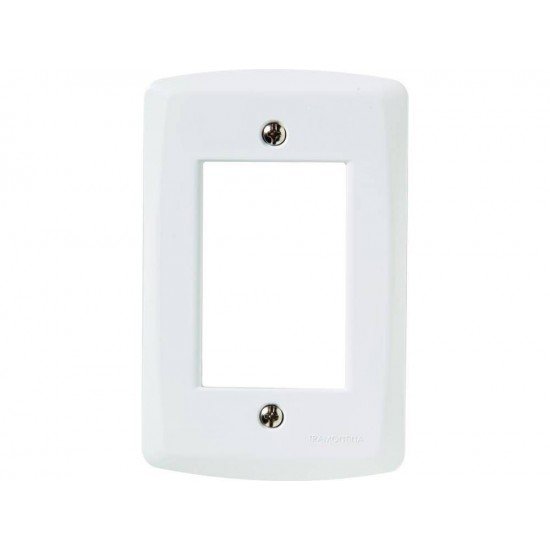 PLACA 4X2 EM TERMOPLASTICO COM 3 POSTOS JUNTOS LINHA LUX2 BRANCA TRAMONTINA