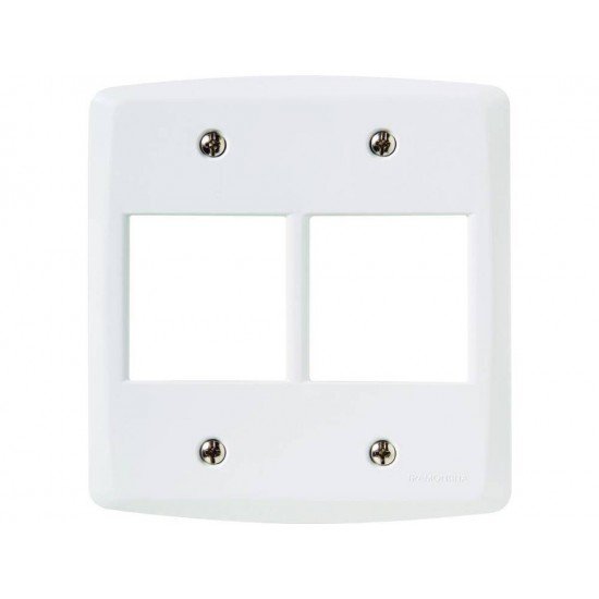 PLACA 4X4 EM TERMOPLASTICO COM 4 POSTOS LINHA LUX2 BRANCA TRAMONTINA
