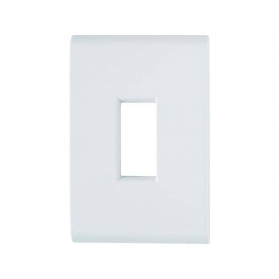 PLACA + SUPORTE 4X2 EM TERMOPLASTICO 1 POSTO VERTICAL LINHA LIZ BRANCA TRAMONTINA