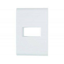 PLACA + SUPORTE 4X2 EM TERMOPLASTICO 1 POSTO HORIZONTAL LINHA LIZ BRANCA TRAMONTINA
