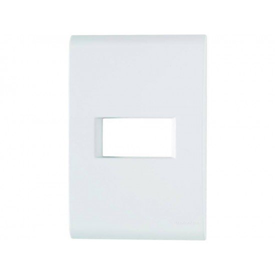 PLACA + SUPORTE 4X2 EM TERMOPLASTICO 1 POSTO HORIZONTAL LINHA LIZ BRANCA TRAMONTINA