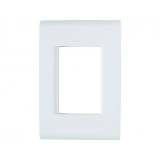 PLACA + SUPORTE 4X2 EM TERMOPLASTICO 3 POSTOS JUNTOS LINHA LIZ BRANCA TRAMONTINA
