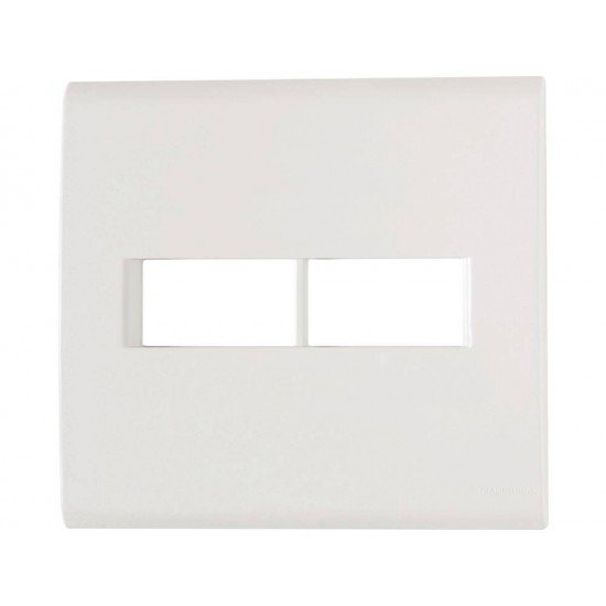 PLACA + SUPORTE 4X4 EM TERMOPLASTICO 2 POSTOS HORIZONTAL LINHA LIZ BRANCA TRAMONTINA