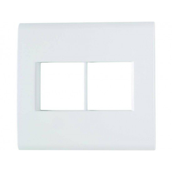 KIT 6 UNI PLACA + SUPORTE 4X4 EM TERMOPLASTICO 4 POSTOS LINHA LIZ BRANCA TRAMONTINA