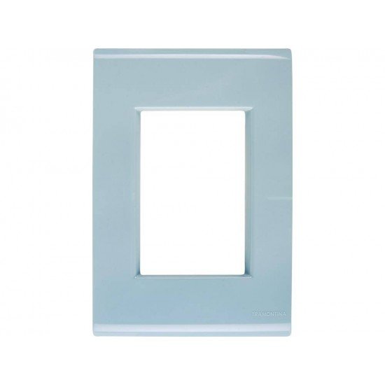 KIT 20 UNI PLACA + SUPORTE EM TERMOPLASTICO 3 POSTOS JUNTOS LINHA LIZ AZUL JEANS TRAMONTINA