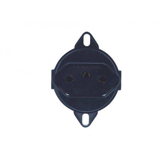 TOMADA 2P + T EM TERMOPLASTICO COMPONENTES METALICOS 20A 250V LINHA TRII PRETA TRAMONTINA