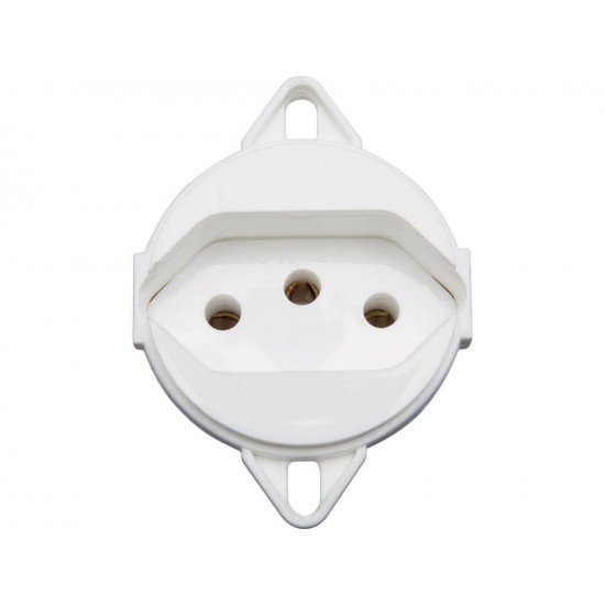 TOMADA 2P + T TERMOPLASTICO C COMPONENTES METALICOS 10A 250V BRANCA PARA T PISO TRAMONTINA