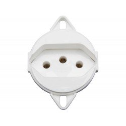 TOMADA 2P + T TERMOPLASTICO C COMPONENTES METALICOS 10A 250V BRANCA PARA T PISO TRAMONTINA
