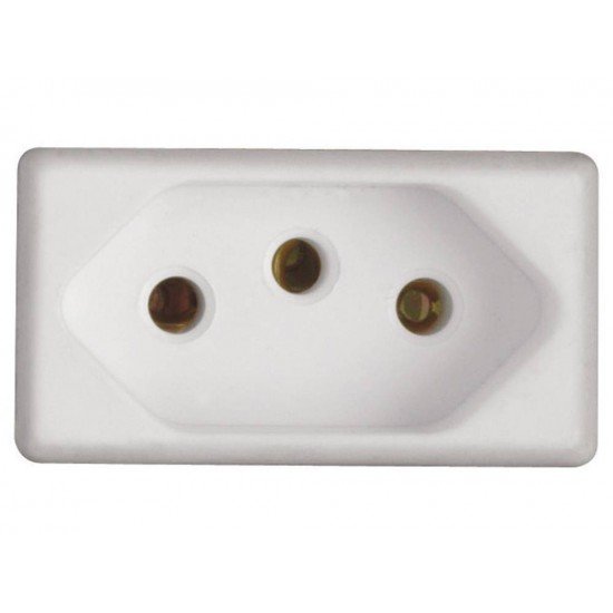 TOMADA 2P + T H35 EM TERM COMPONENTE METALICOS 10A 250V SISTEMA MODULAR BRANCA TRAMONTINA