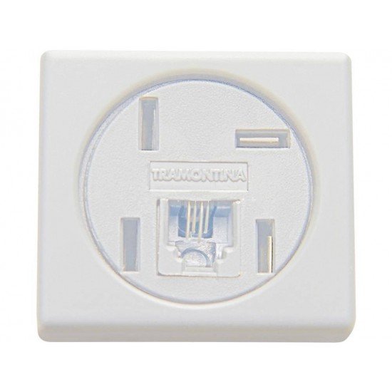 TOMADA PARA TELEFONE 4P+RJ11 EM TERMOPLASTICO C COMP MET LINHA IZY FLAT BRANCO TRAMONTINA