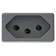 TOMADA 2P + T EM TERMOPLASTICO C COMP MET 20A 250V LINHA IZY FLAT GRAFITE TRAMONTINA