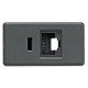 TOMADA RJ45 CAT 6 EM TERMOPLASTICO COMPONENTES METALICOS LINHA IZY FLAT GRAFITE TRAMONTINA