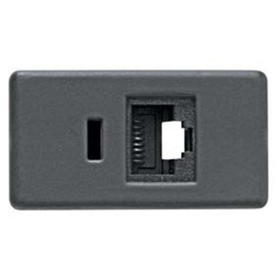 TOMADA RJ45 CAT 6 EM TERMOPLASTICO COMPONENTES METALICOS LINHA IZY FLAT GRAFITE TRAMONTINA