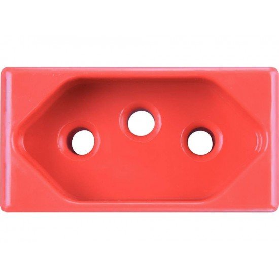 TOMADA 2P + T EM TERM COMPONENTES METALICOS 20A 250V SISTEMA MODULAR VERMELHA TRAMONTINA