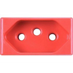 TOMADA 2P + T EM TERM COMPONENTES METALICOS 20A 250V SISTEMA MODULAR VERMELHA TRAMONTINA
