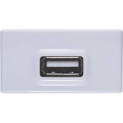 TOMADA USB EM TERMOPLASTICO COMPONENTES METALICOS SISTEMA MODULAR BRANCO BRILHO TRAMONTINA