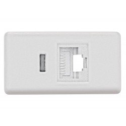 TOMADA PARA TELEFONE RJ11 EM TERMOPLASTICO COMP MET LINHA IZY FLAT BRANCO TRAMONTINA
