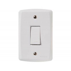 KIT 10 UNI CONJUNTO PLACA 4X2 + 1 INTER SIMPLES TERMOPL 10A 250V LINHA LUX2 BRANCO GRANEL TRAMONTINA