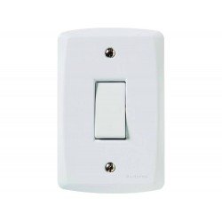 KIT 10 UNI CONJUNTO PLACA 4X2 + 1 INTERRUPTOR BIPOLAR TERMOPL 10A 250V LINHA LUX2 BRANCO TRAMONTINA