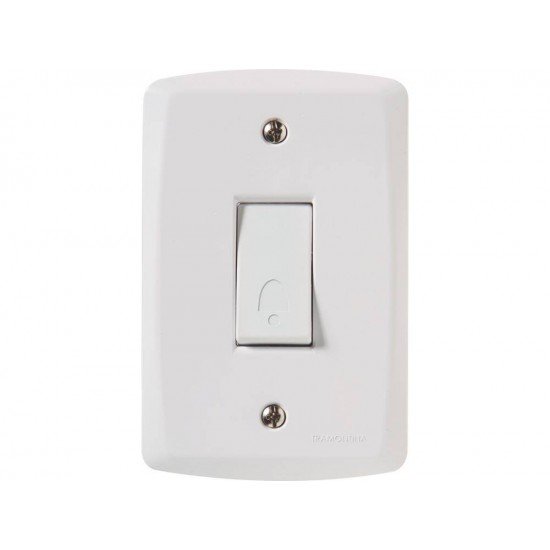 KIT 10 UNI CONJUNTO PLACA 4X2 + 1 PULSADOR CAMPAINHA TERMOPL 10A 250V LINHA LUX2 BRANCO TRAMONTINA