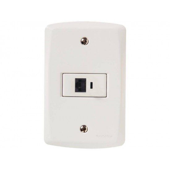 KIT 3 UNI CONJUNTO PLACA 4X2 + 1 TOMADA RJ45 CAT 6 EM TERMOPLASTICO LINHA LUX2 BRANCO TRAMONTINA